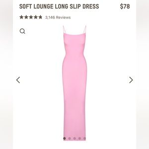 NWT SKIMS soft lounge long slip COTTON CANDY DRESS